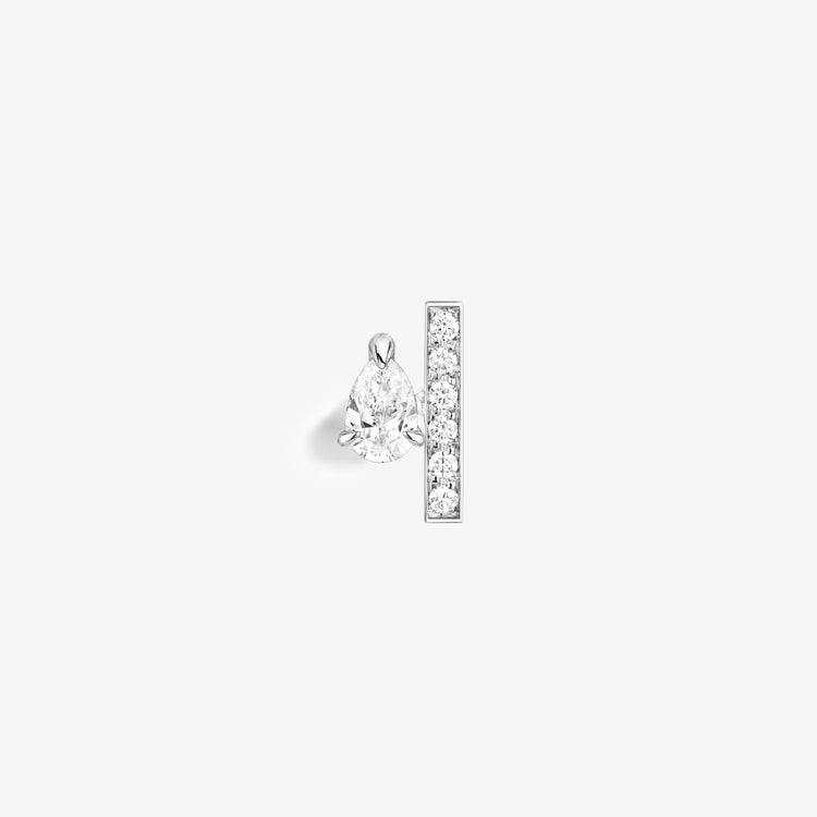 Serti sur Vide stud earring set with 1 diamond