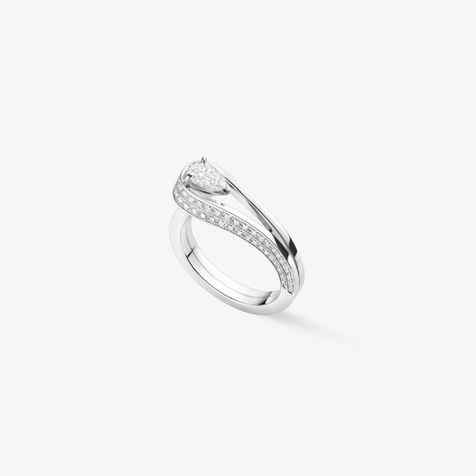 Serti Inversé ring set with 1 diamond
