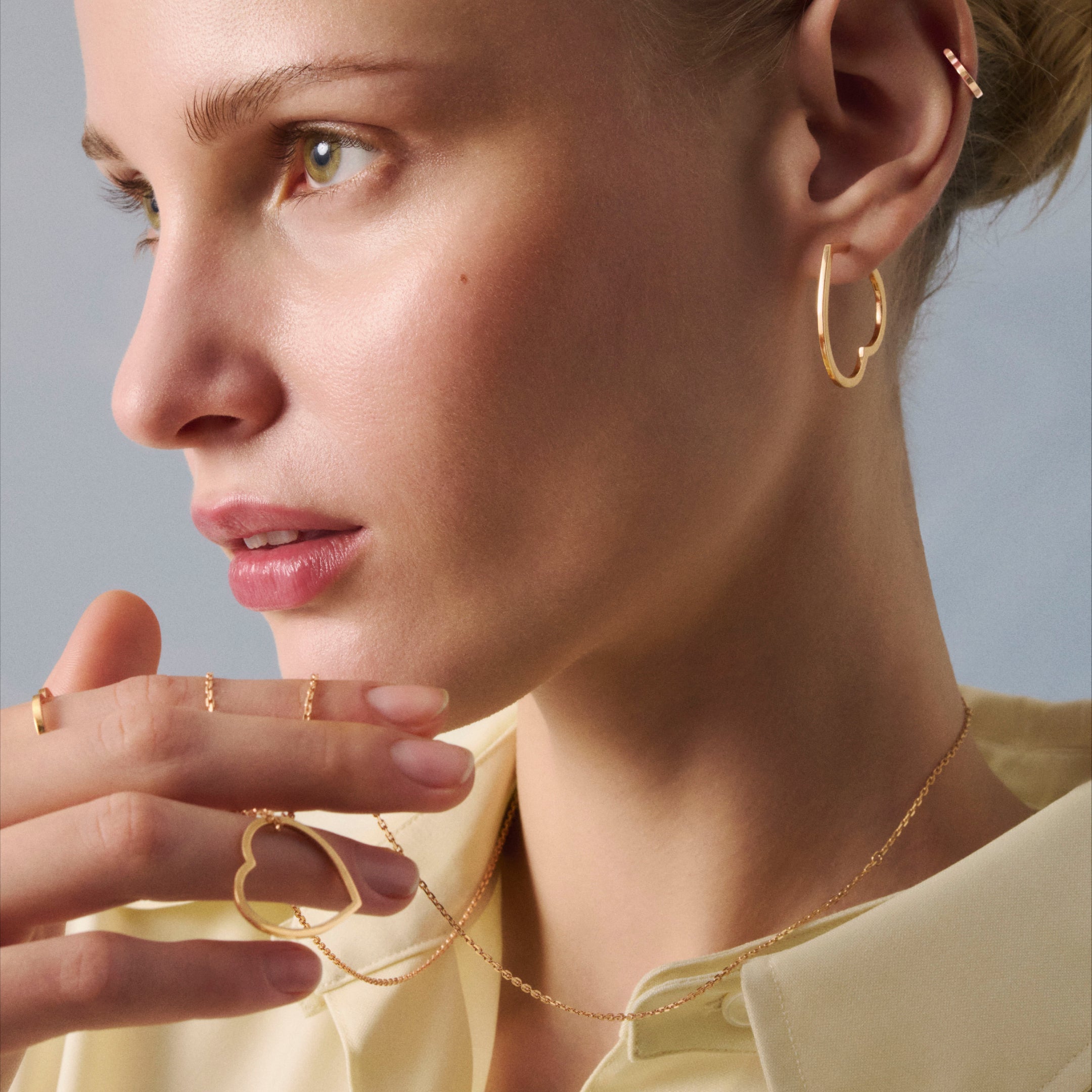 Antifer Heart ring in pink gold