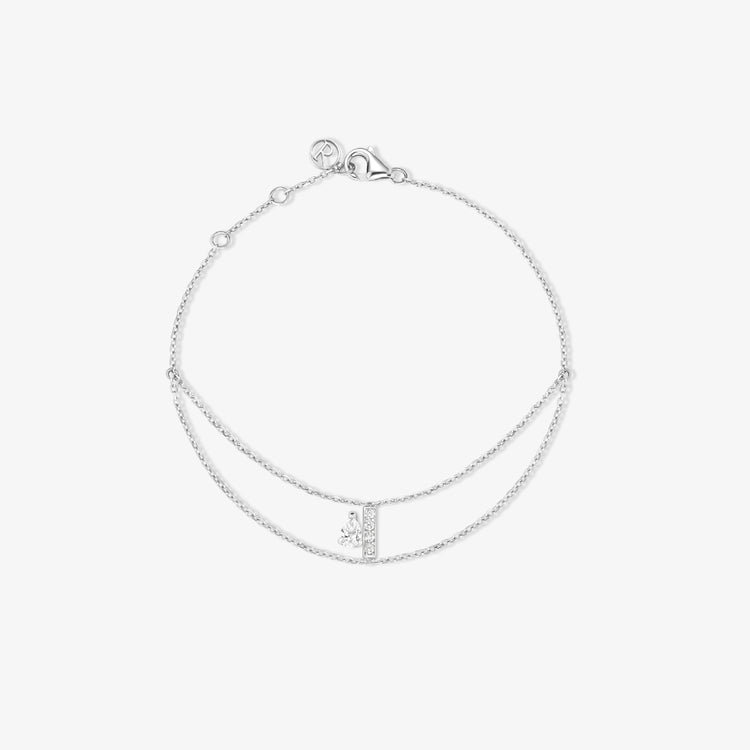 Letters Serti sur Vide bracelet set with 1 diamond