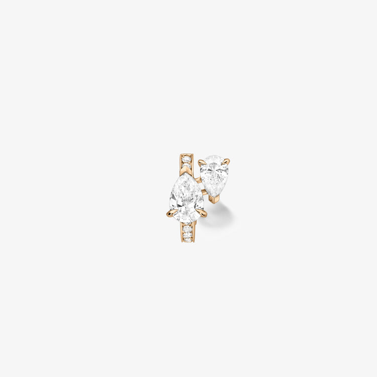 Boucle d'oreille Serti sur Vide sertie de 2  diamants