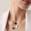 Antifer pendant in pink gold with Malachite