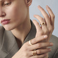 Berbere Chromatic Aqua Blue lacquer ring in pink gold paved with diamonds