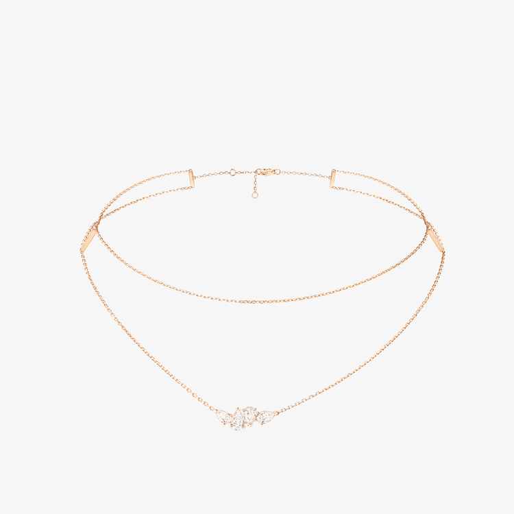 Serti sur Vide necklace set with 4 diamonds