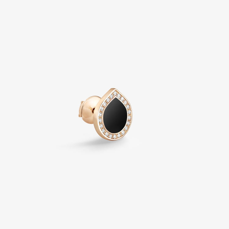 Antifer earring in pink gold with Onyx