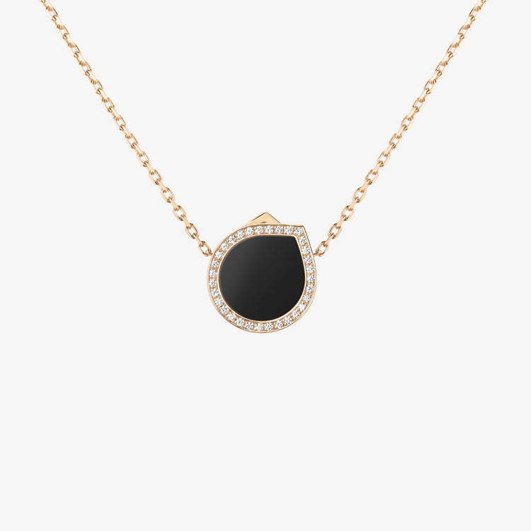 Antifer pendant in pink gold with Onyx