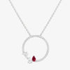Serti sur Vide pendant set with 2 diamonds and 1 ruby