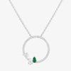 Serti sur Vide pendant set with 2 diamonds and 1 emerald