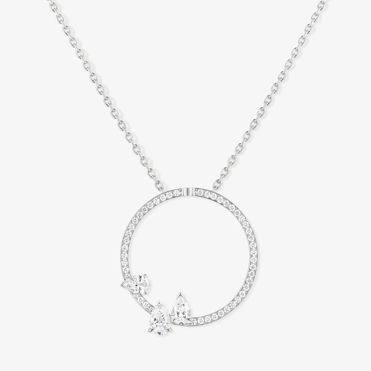Serti sur Vide pendant set with 3 diamonds