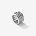 Antifer 8 rows ring in white gold paved with diamonds