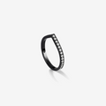 Antifer ring in black gold paved with diamonds