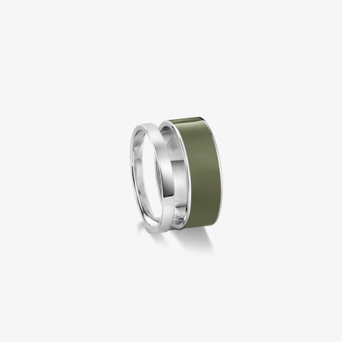 Bague Berbere Chromatic laque vert olive