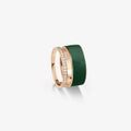 Berbere Chromatic Nile Green lacquer ring in pink gold paved with diamonds