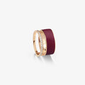 Bague Berbere Chromatic édition Paris laque Bordeaux en or rose pavée de diamants