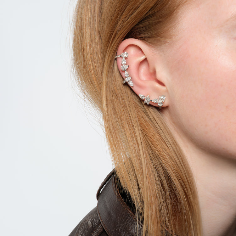 Clip d'oreille Serti sur Vide serti de 6 diamants