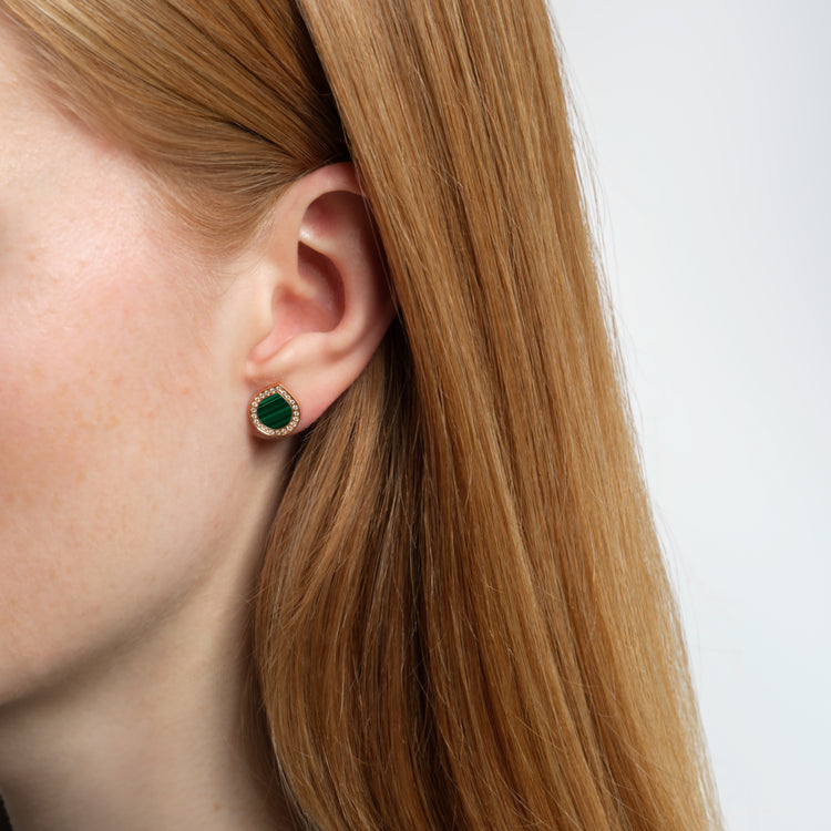 Antifer Malachite stud earring