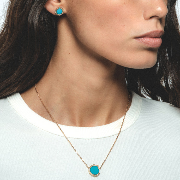 Antifer Turquoise stud earring