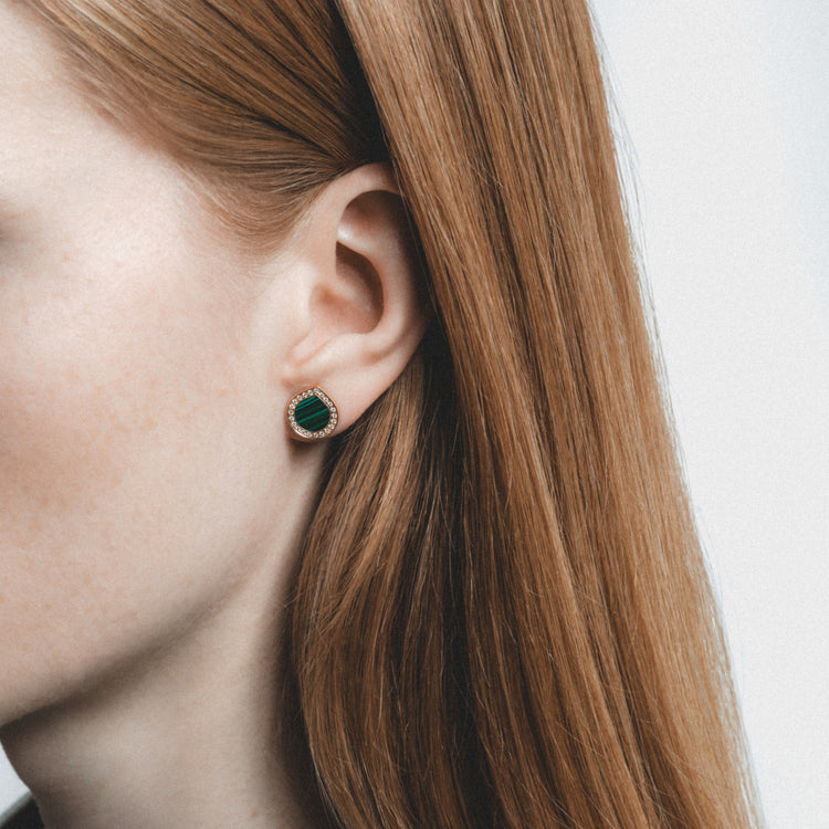 Antifer Malachite stud earring