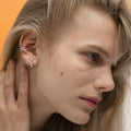 Antifer 2 rows earring in white gold