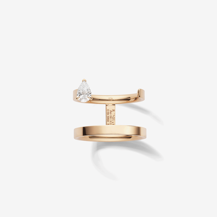 Serti sur Vide ring set with 1 diamond