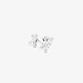 Serti sur Vide earring in white gold with 3 pear cut diamonds