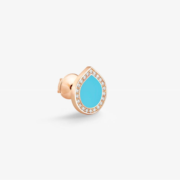 Puce d'oreille Antifer Turquoise en or rose